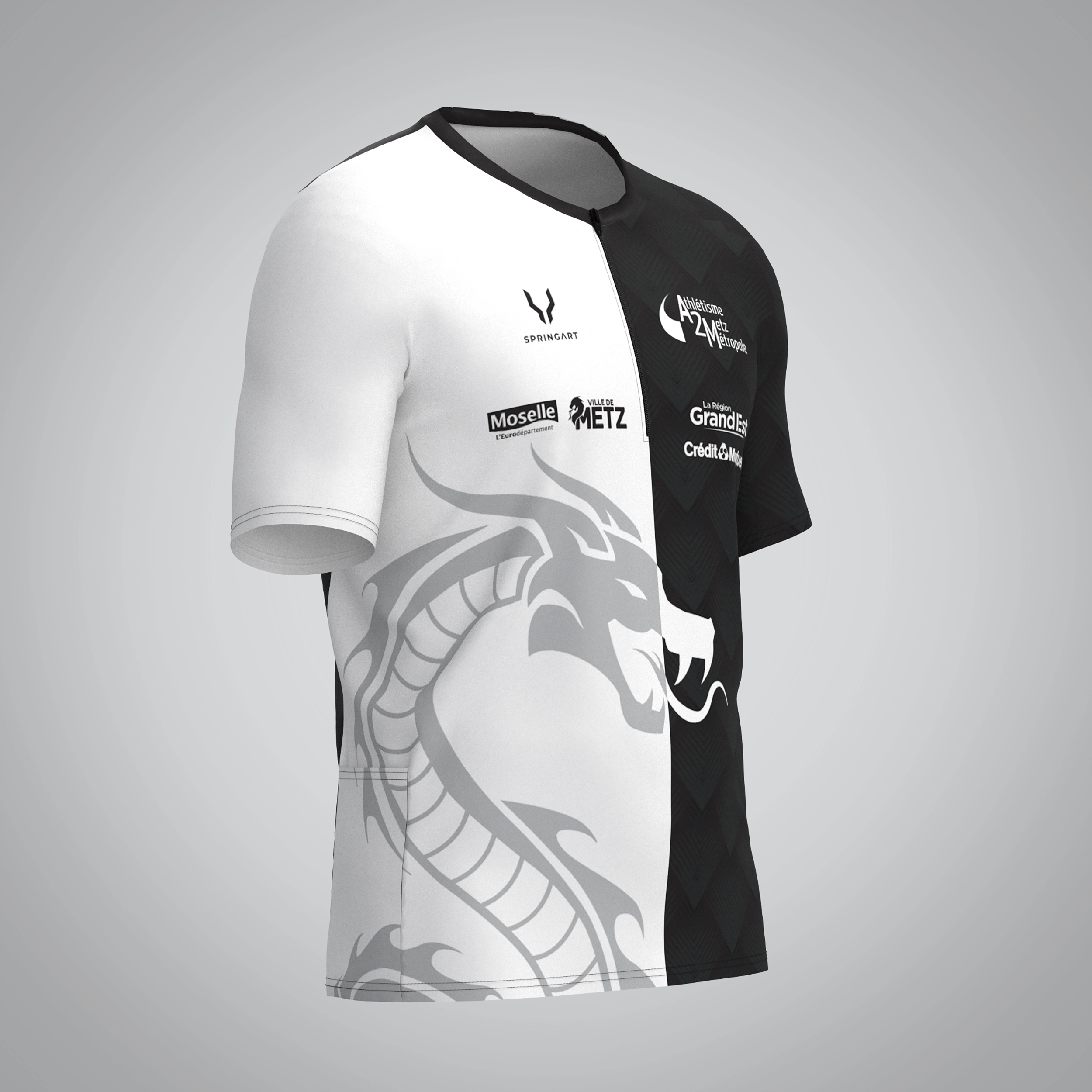 T-shirt Trail zip Homme V2.1 Athlétisme Metz Métropole