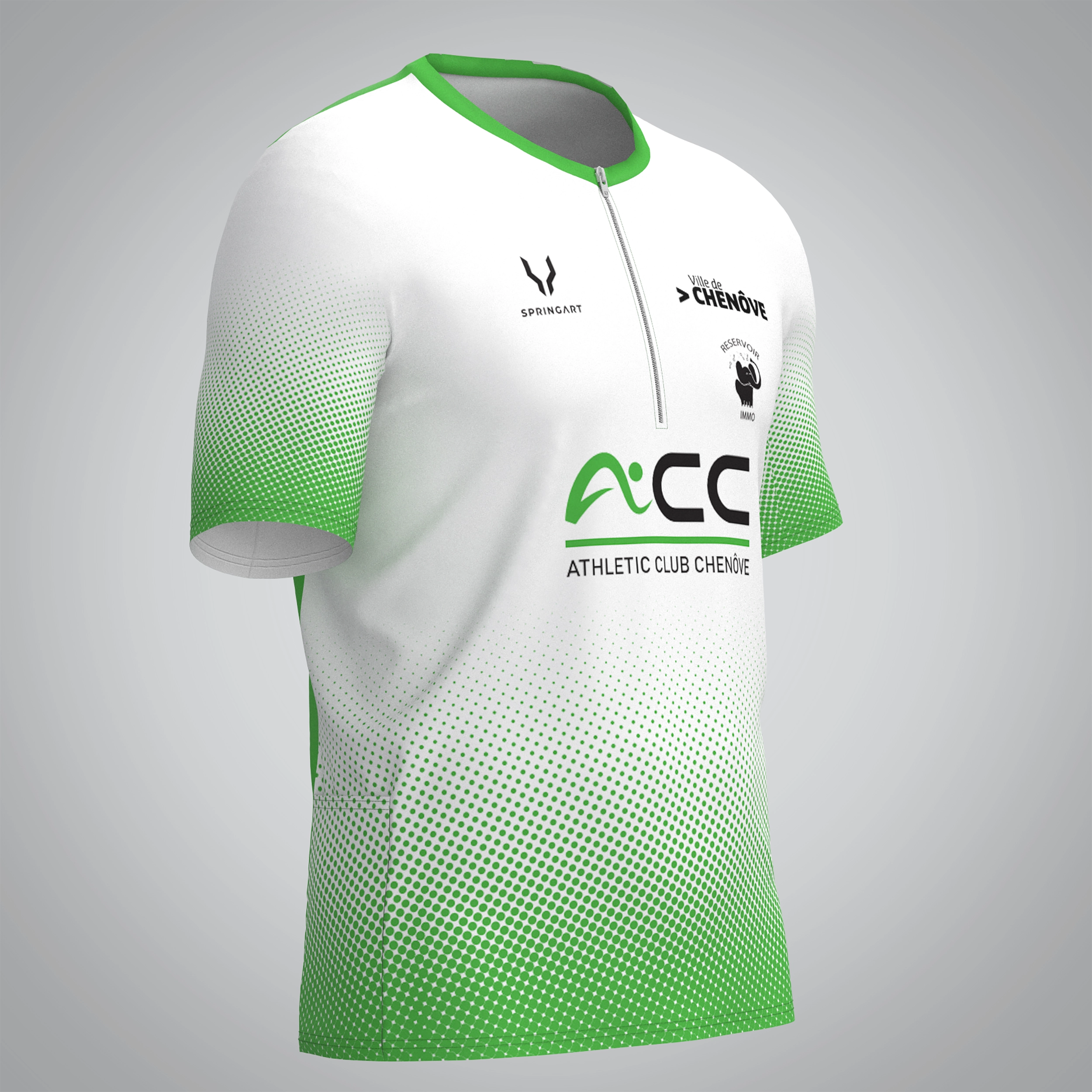 T-shirt Trail zip Homme V2.1 Athletic club Chenove