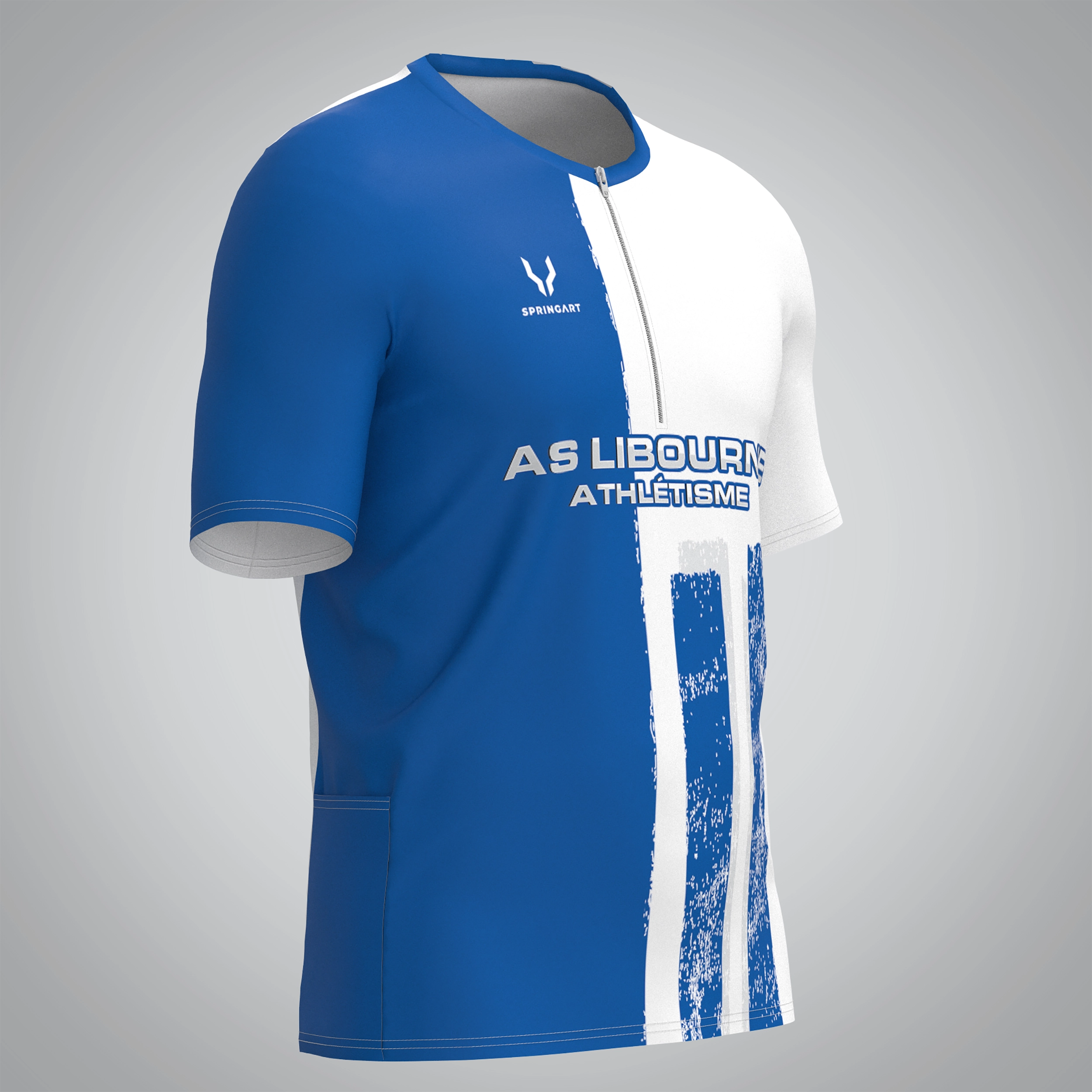 T-shirt Trail zip Homme V2.1 AS Libourne