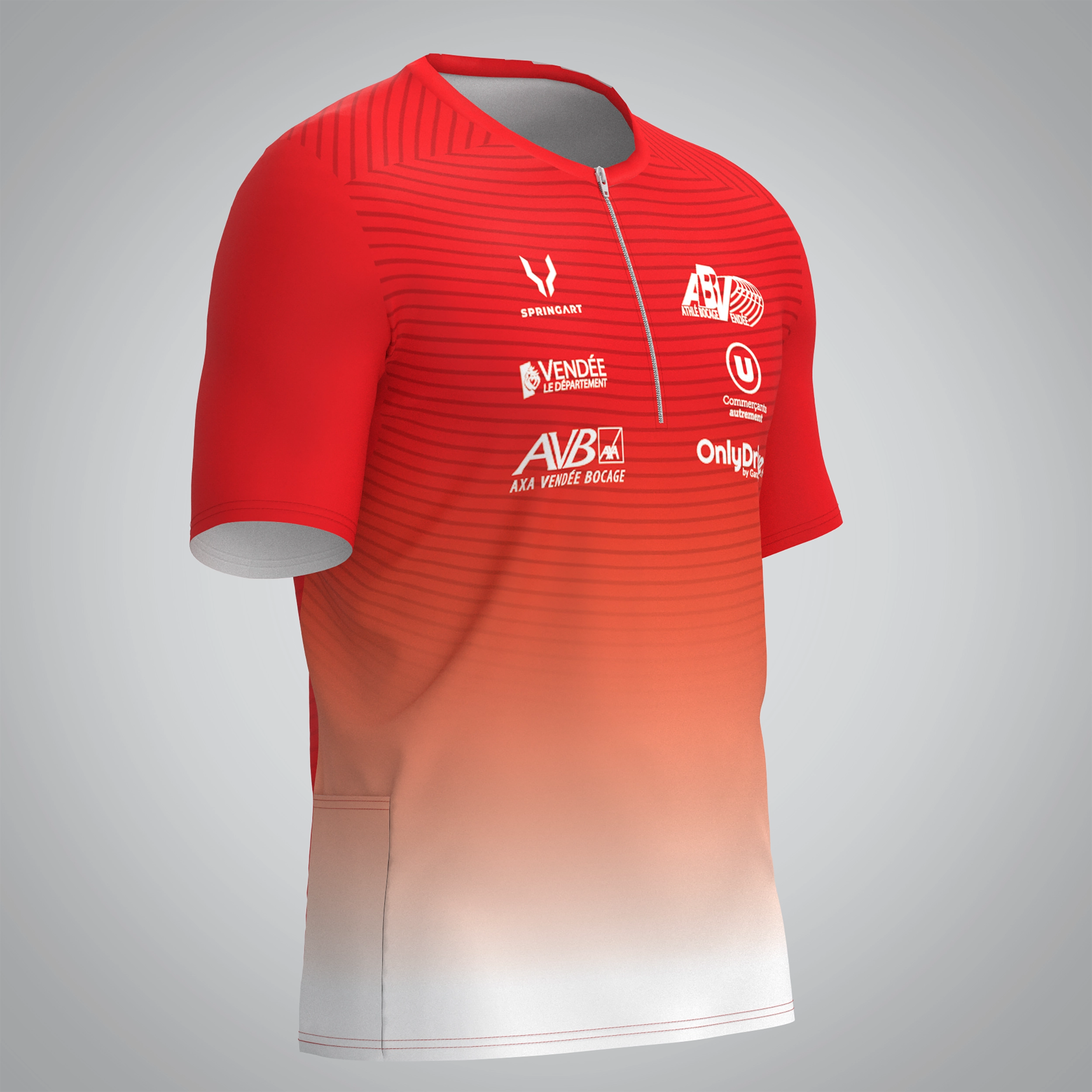 T-shirt Trail zip Homme V2.1 Athlé Bocage Vendée