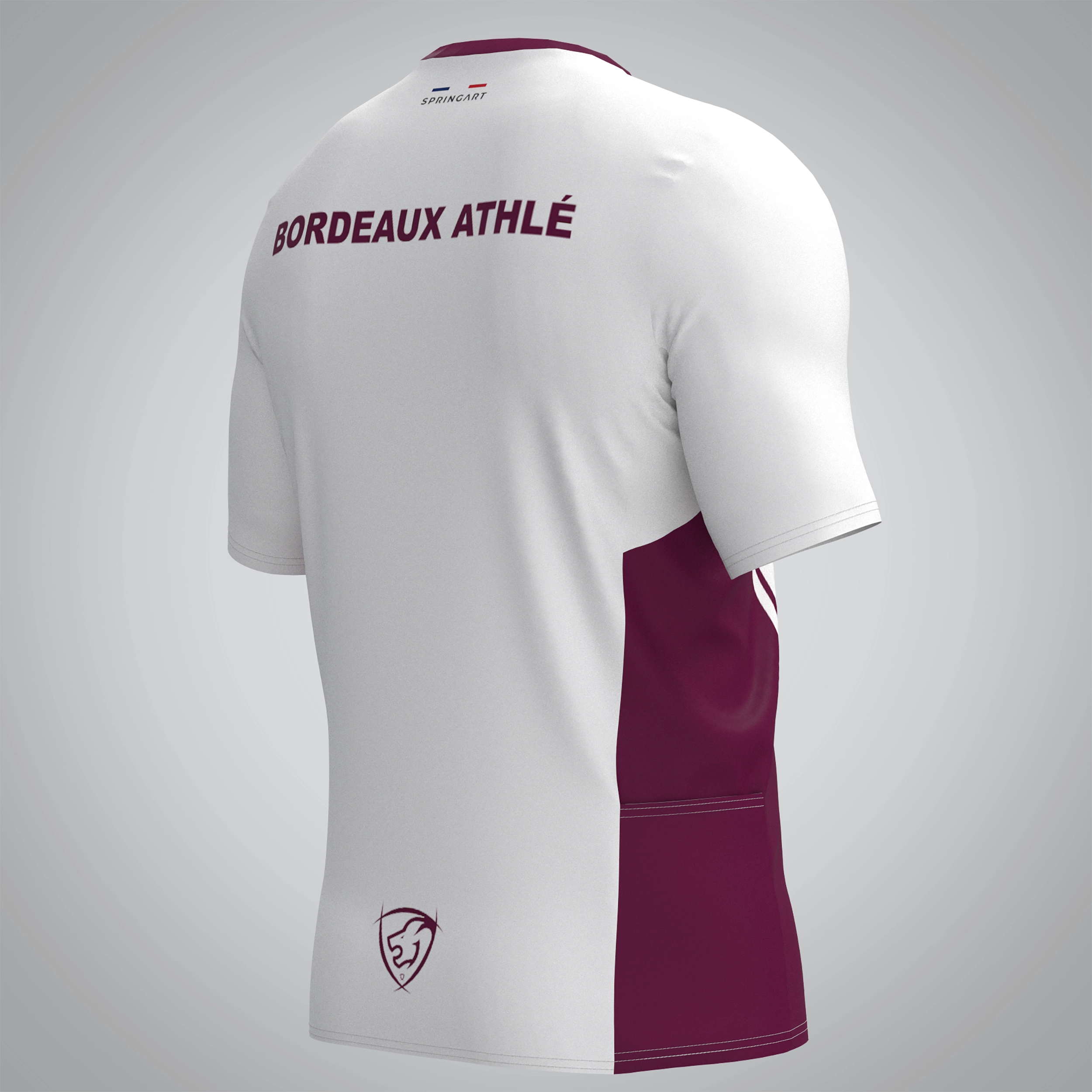 T-shirt Trail zip Homme V2.1 Bordeaux Athlétisme