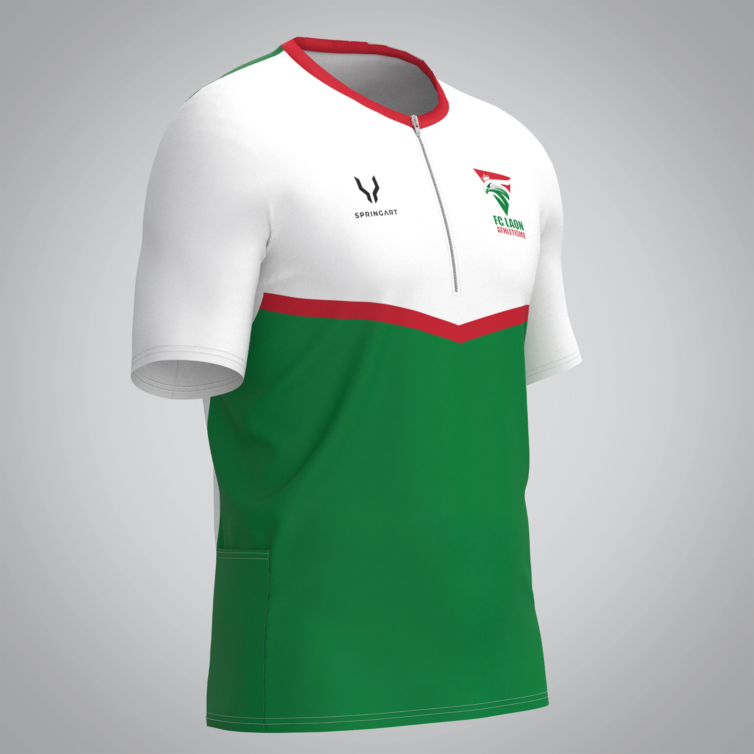 T-shirt Trail zip Homme V2.1 FC Laon Athlétisme