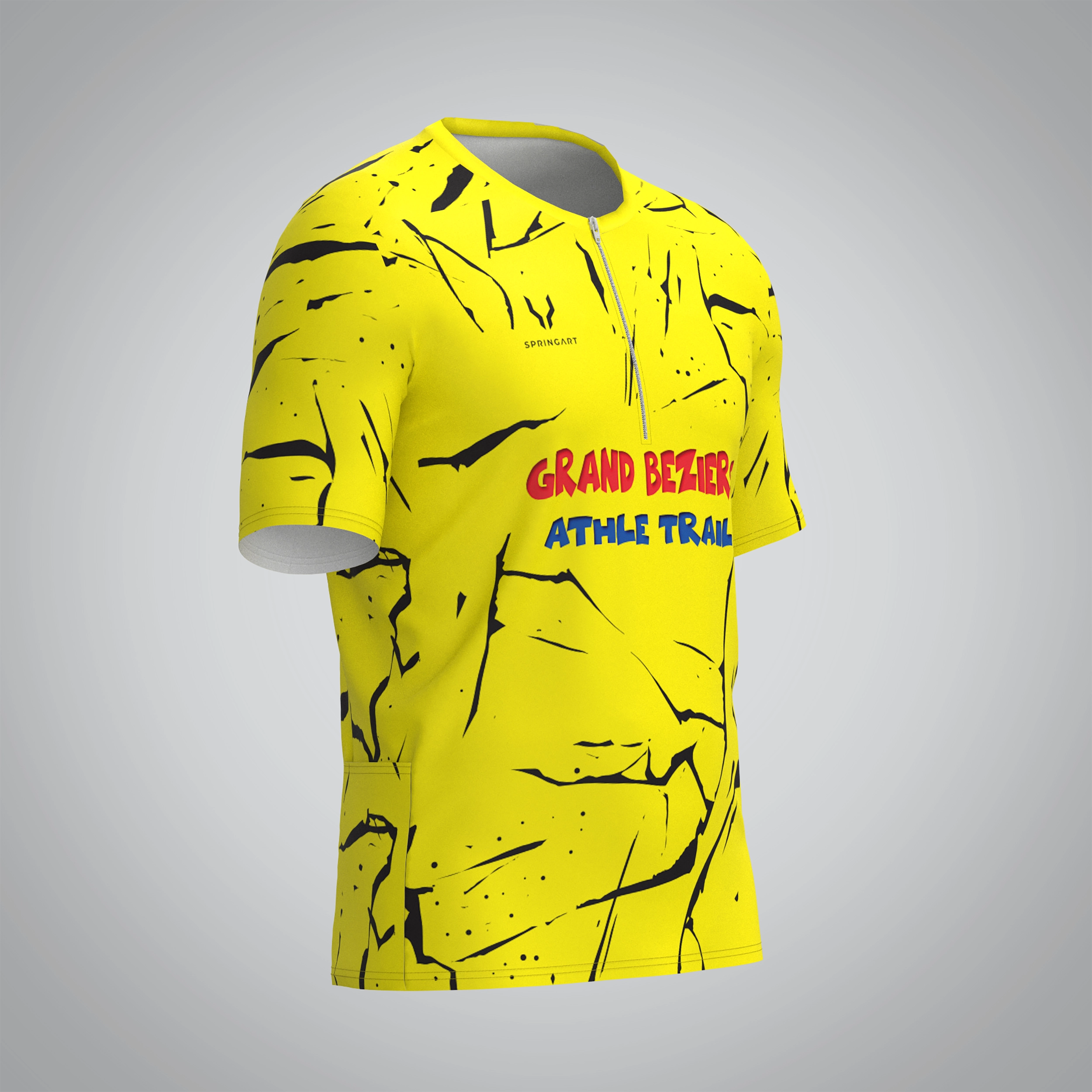 T-shirt Trail zip Homme V2.1 Grand Bèziers Athlétisme