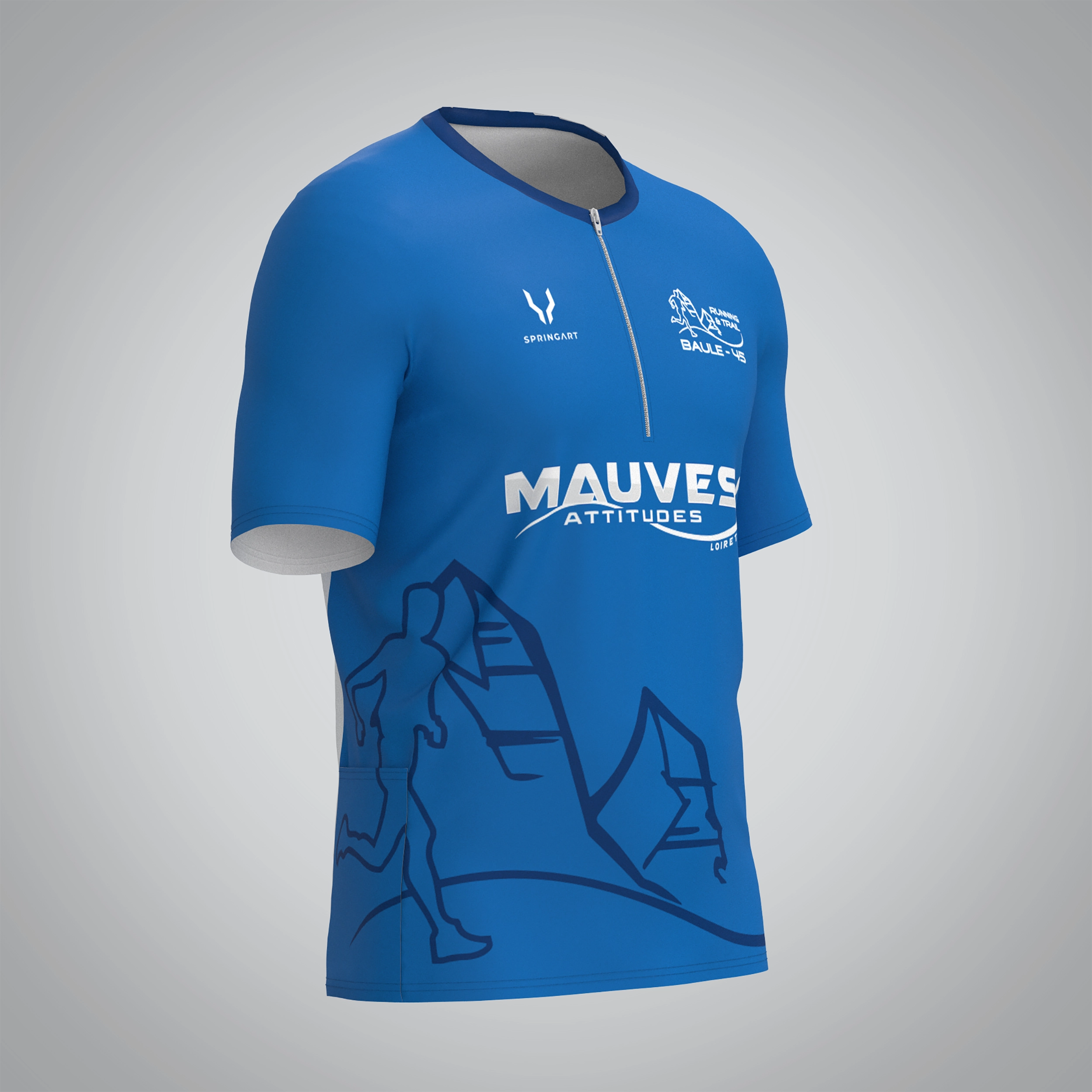 T-shirt Trail zip Homme V2.1 Mauves Attitudes