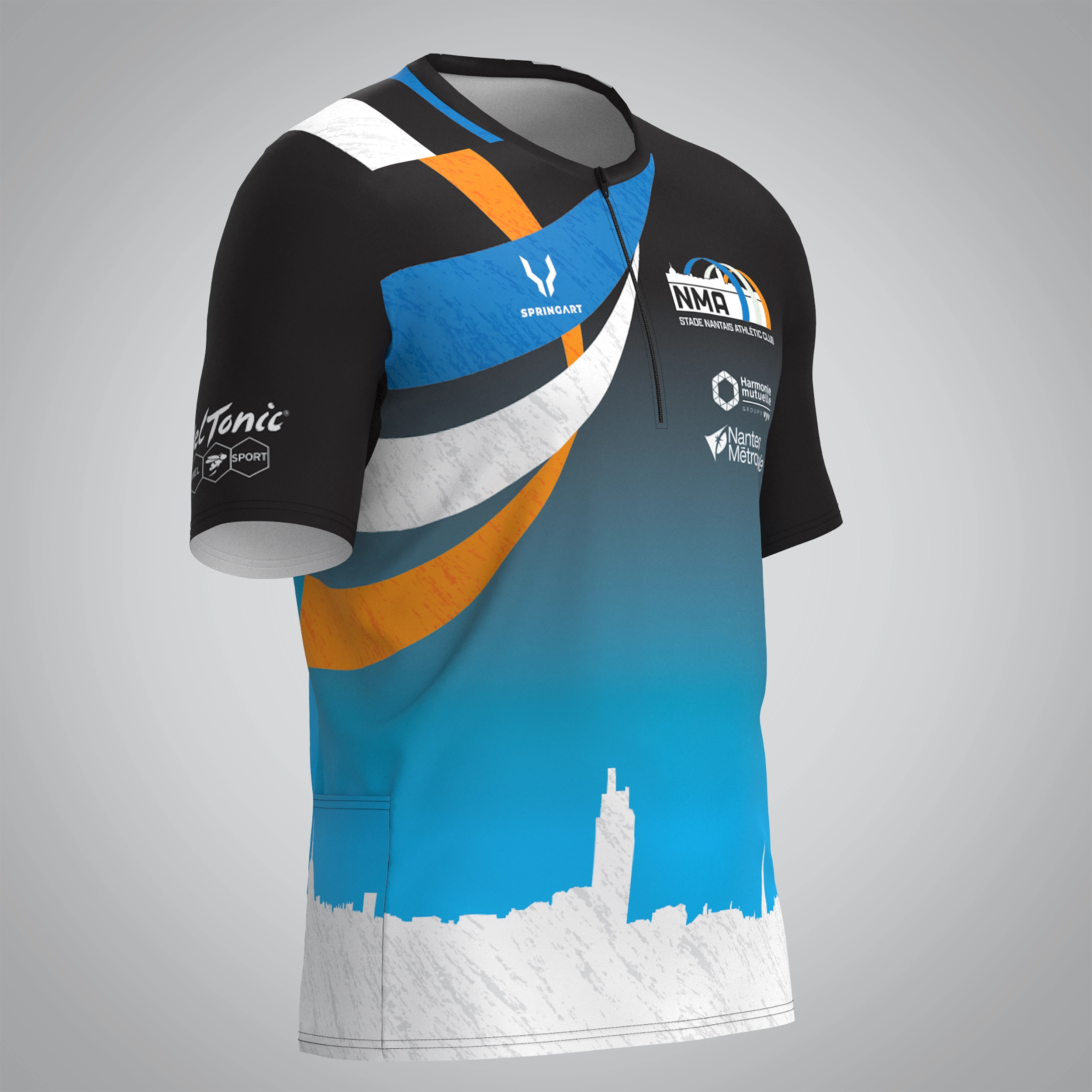 T-shirt Trail zip Homme V2.1 Nantes Métropole Athlétisme