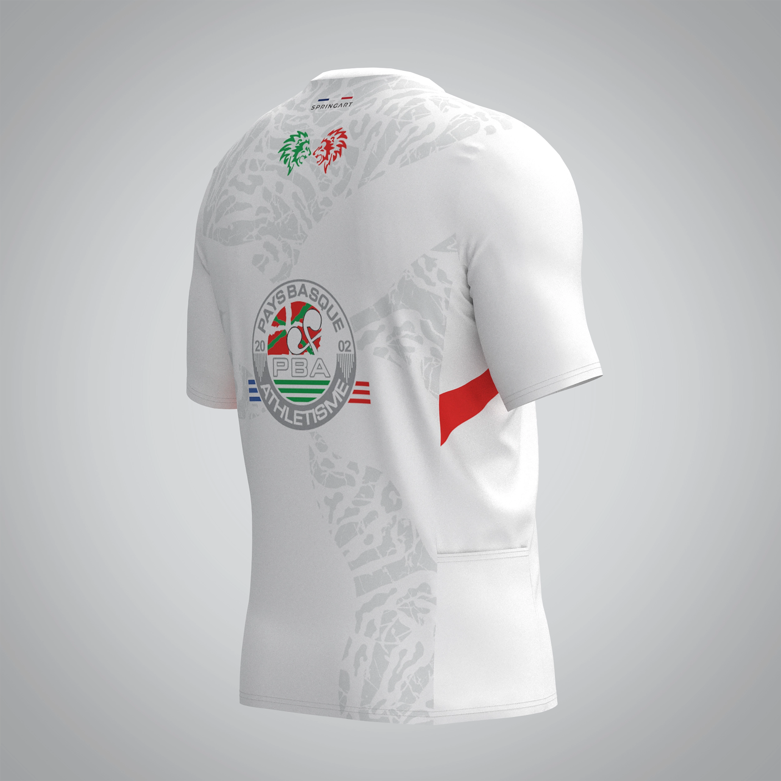 T-shirt Trail zip Homme V2.1 Pays Basque athlétisme