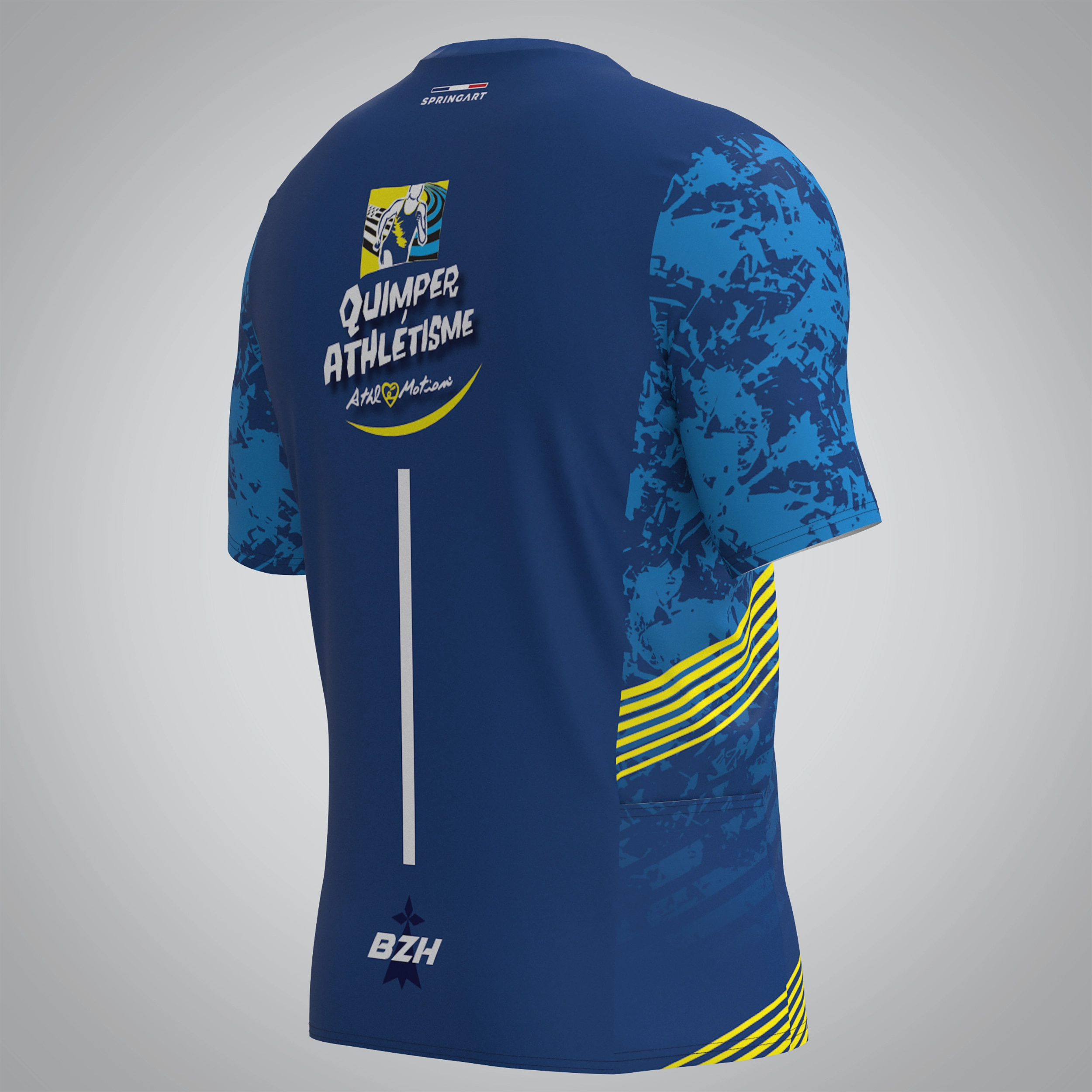 T-shirt Trail zip Homme V2.1 Quimper Athlétisme