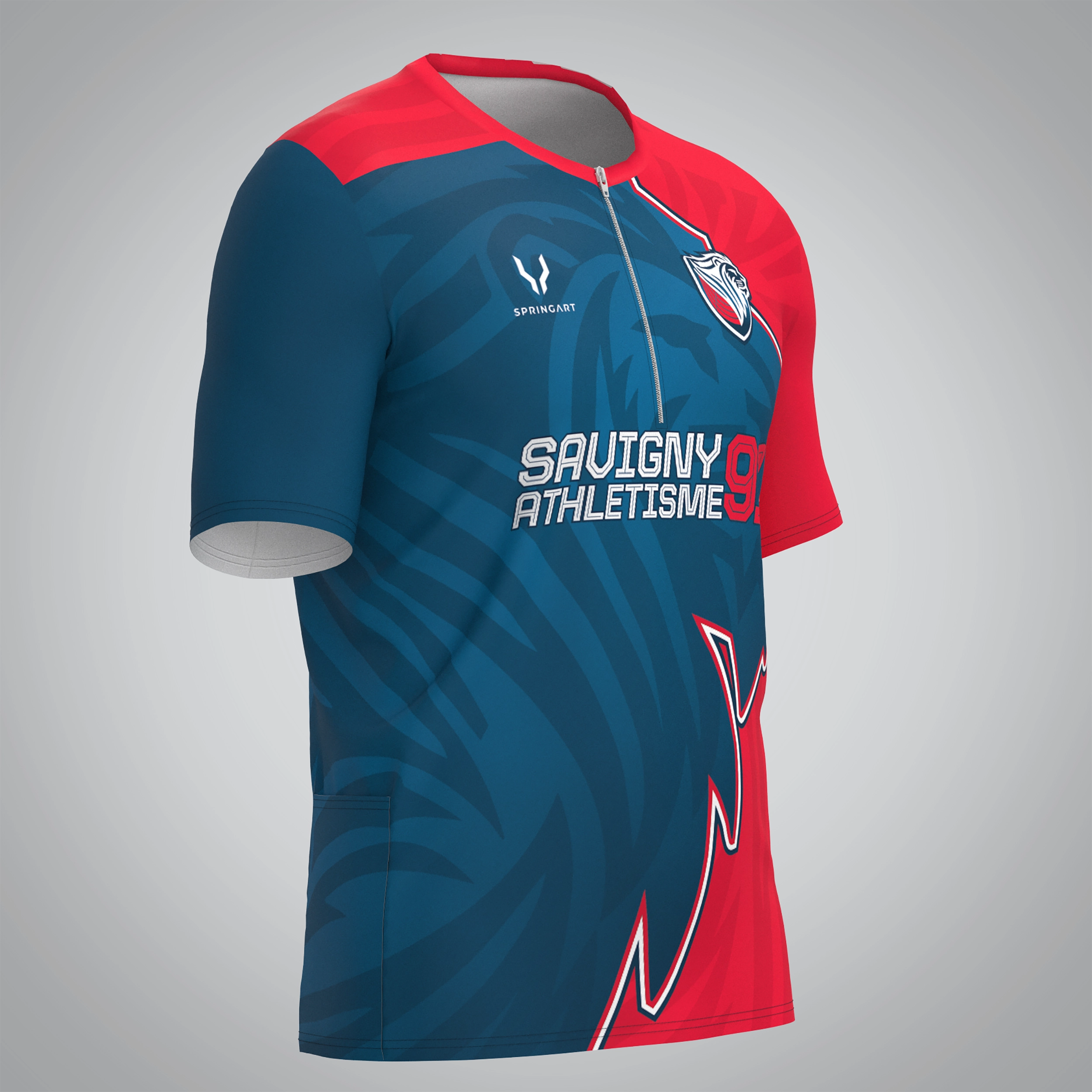 T-shirt Trail zip Homme V2.1 Savigny Athlétisme 91