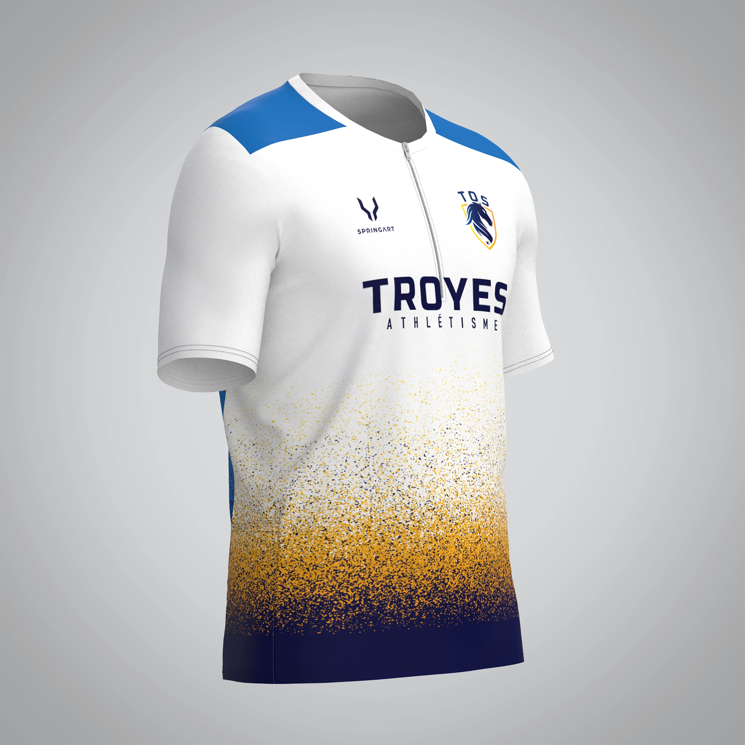 T-shirt Trail zip Homme V2.1 TOS Athlétisme