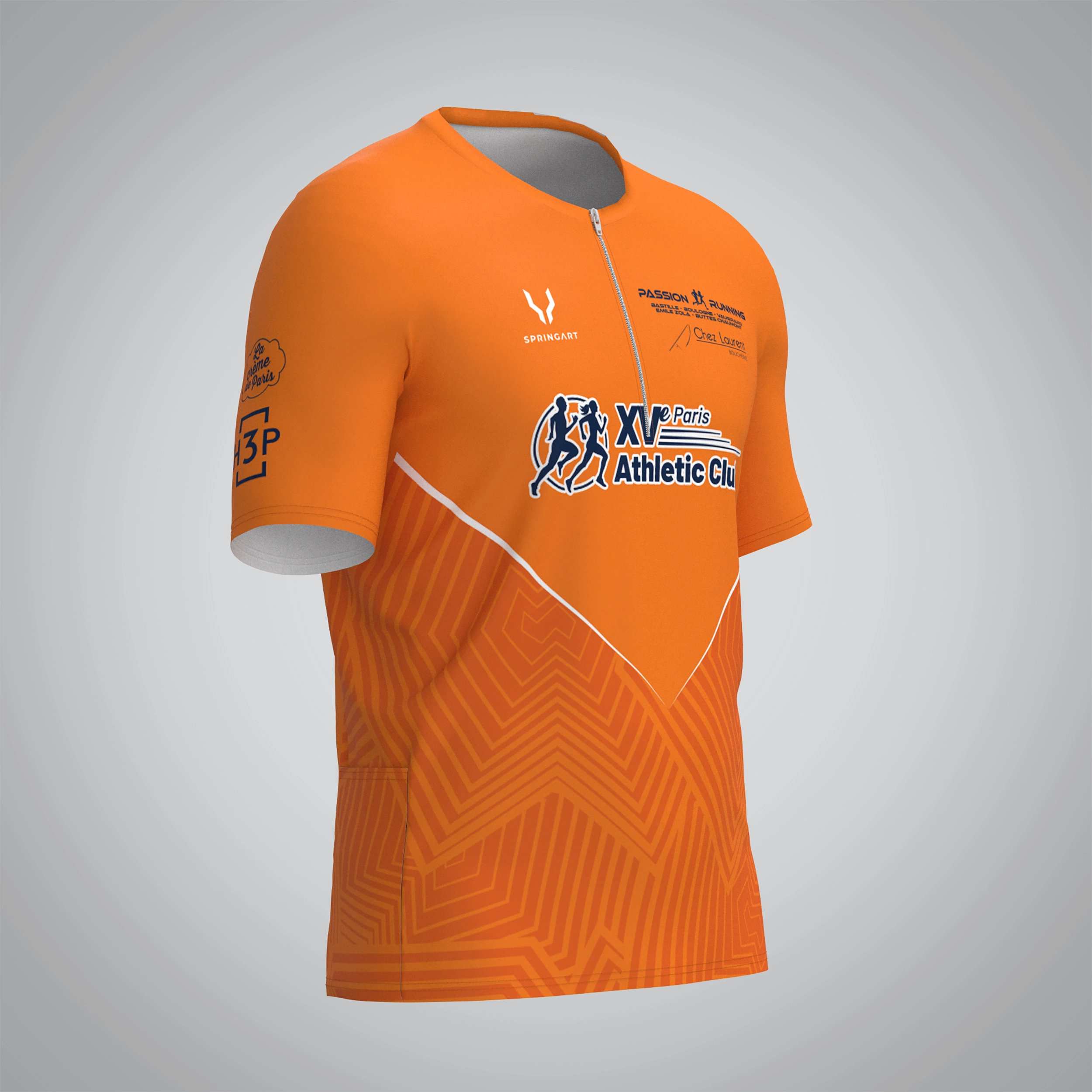 T-shirt Trail zip Homme V2.1 XVe Athlétic Club