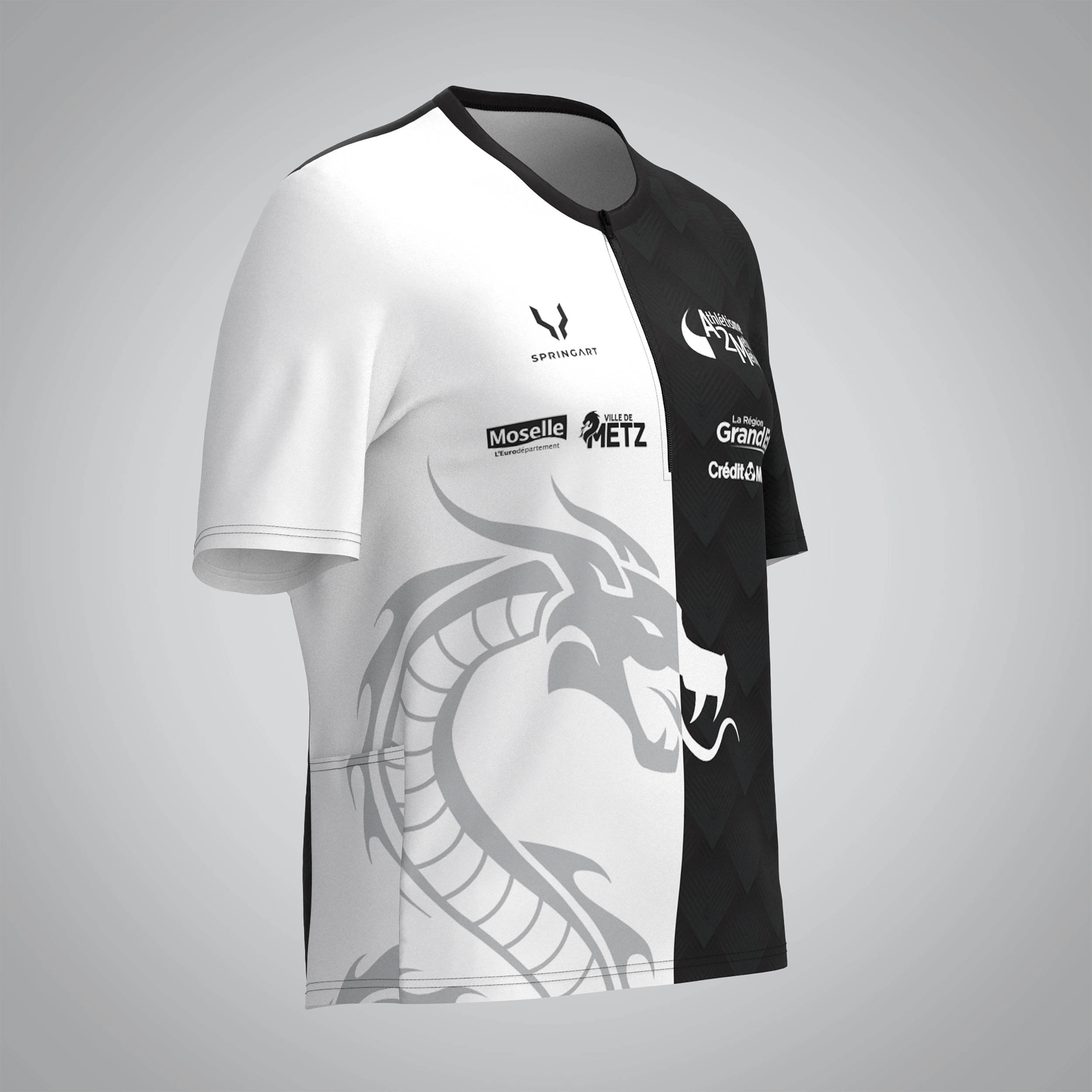 T-shirt Trail zip Femme V2.1 Athlétisme Metz Métropole