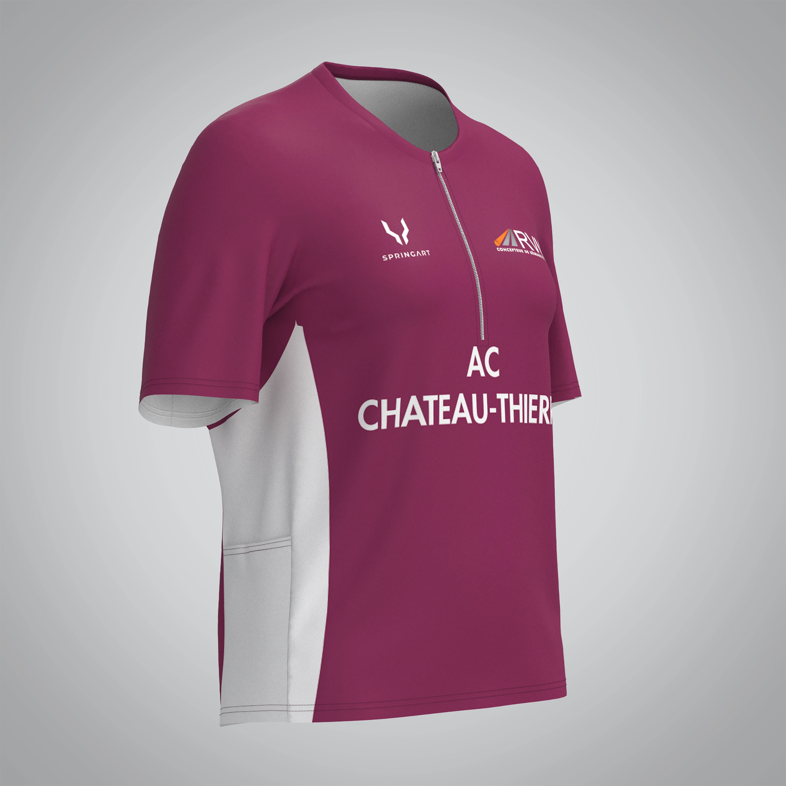 T-shirt Trail zip Femme V2.1 AC Chateau Thierry