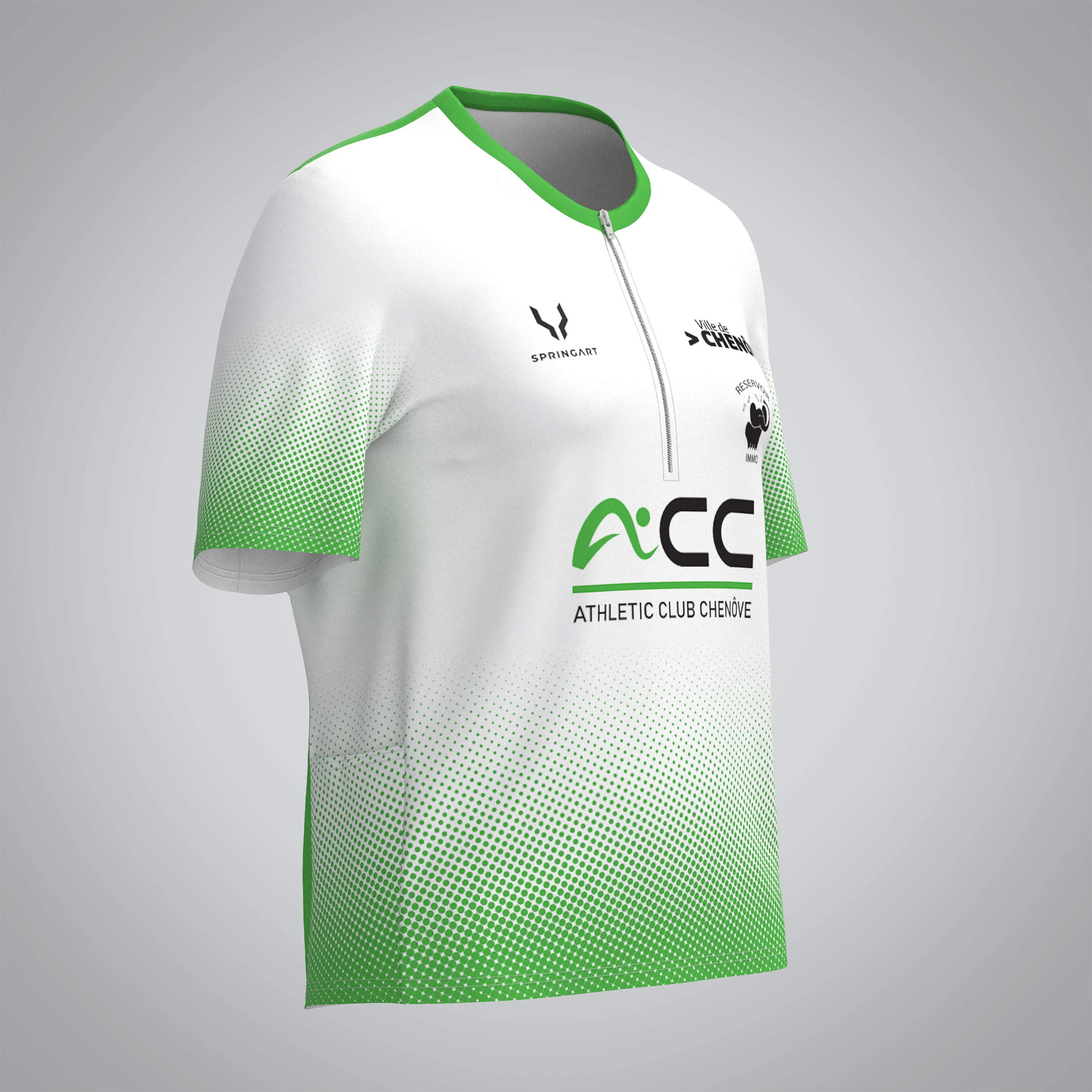 T-shirt Trail zip Femme V2.1 Athletic club Chenove