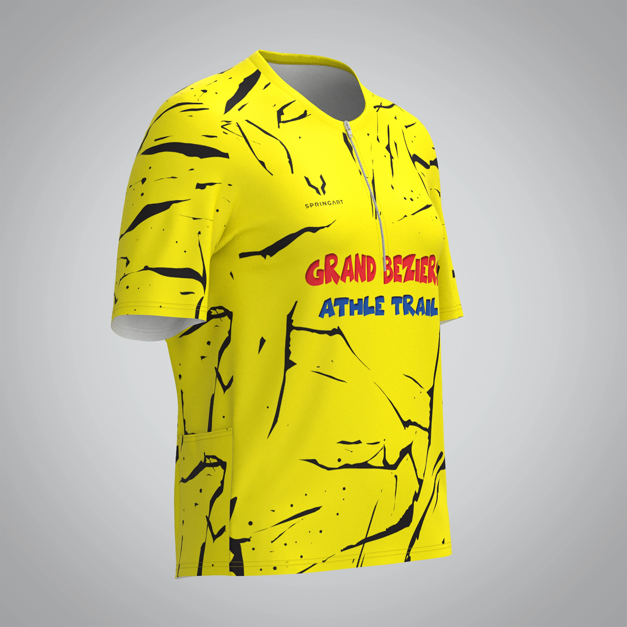 T-shirt Trail zip Femme V2.1 Grand Bèziers Athlétisme