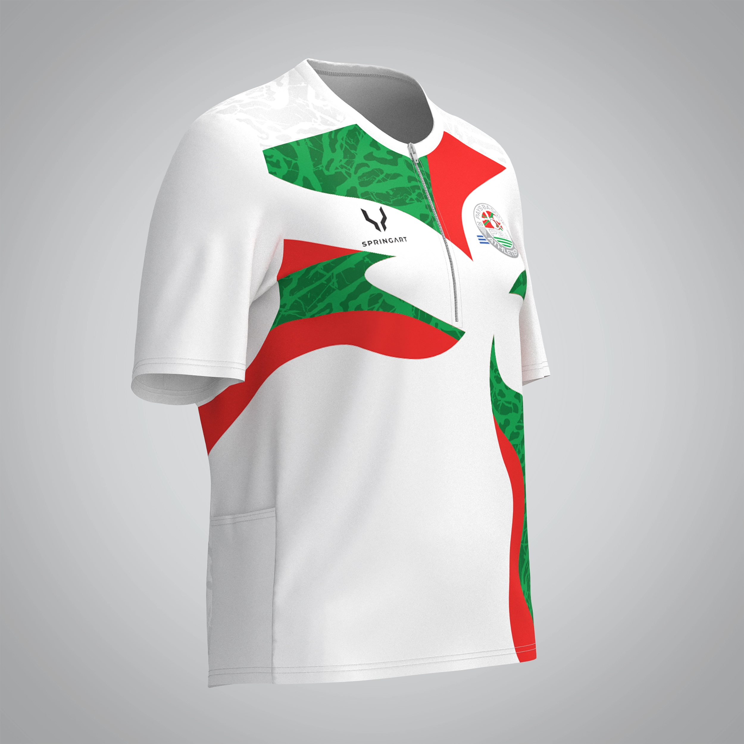 T-shirt Trail zip Femme V2.1 Pays Basque athlétisme