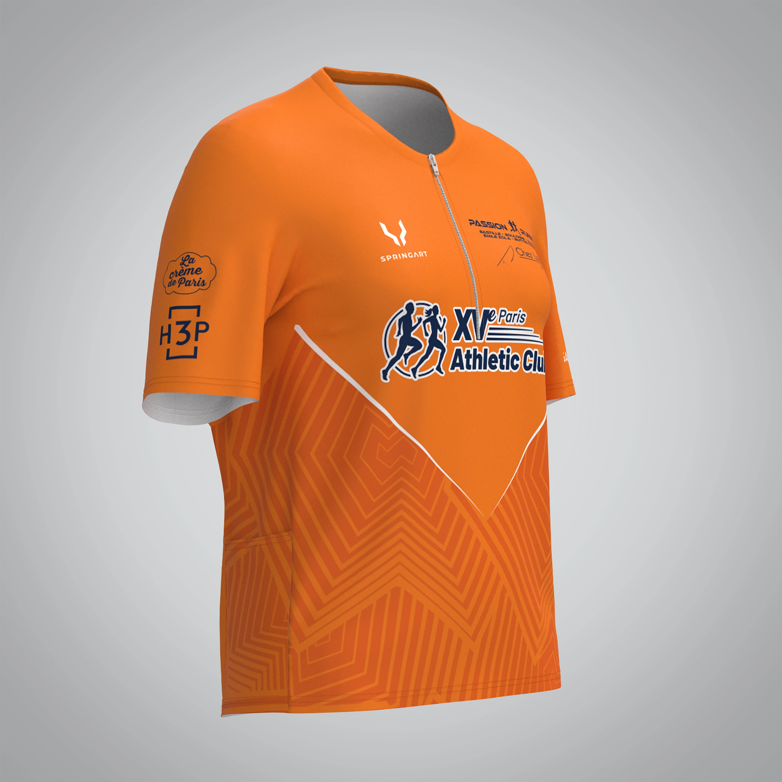 T-shirt Trail zip Femme V2.1 XVe Athlétic Club