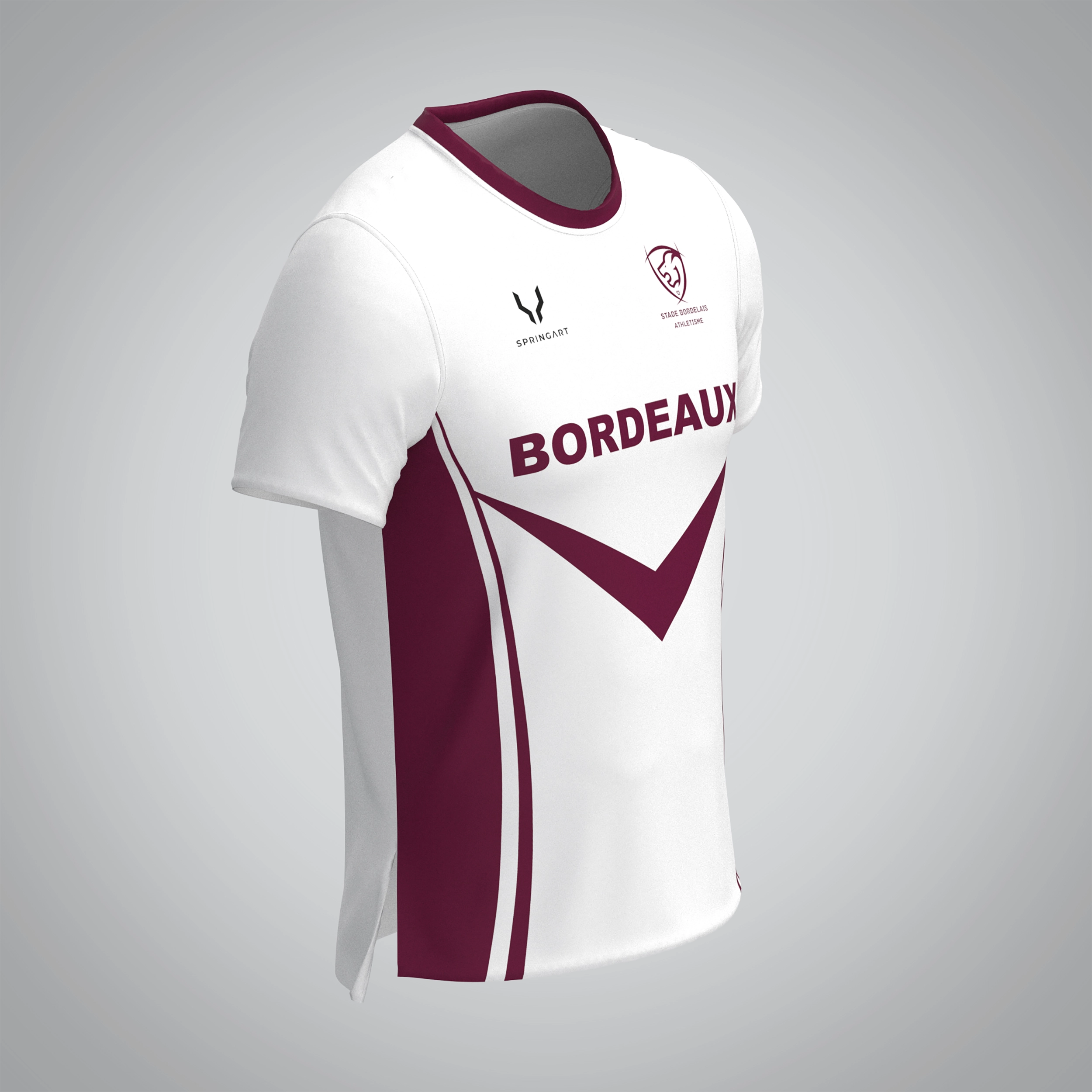 T-shirt Manches Courtes Homme Bordeaux Athlétisme