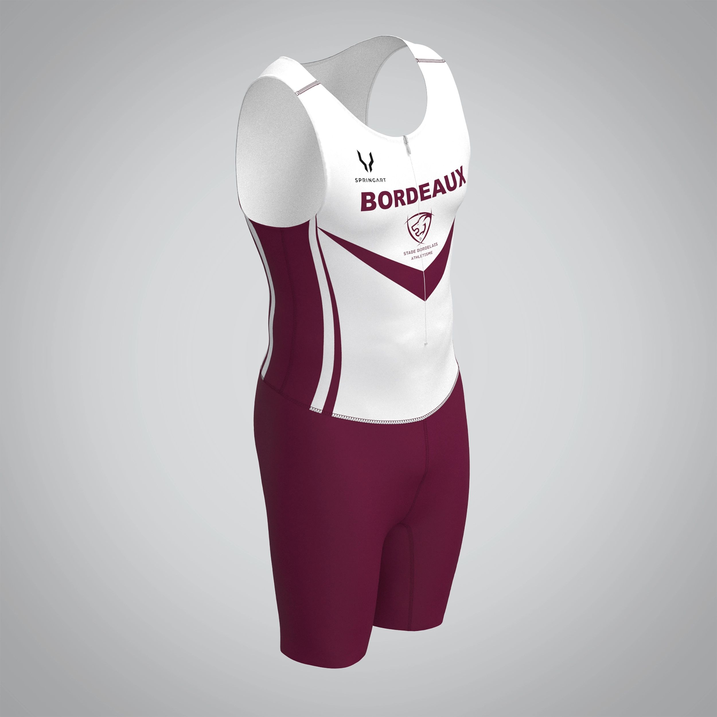 Combinaison Homme Sans Manches Bordeaux Athlétisme