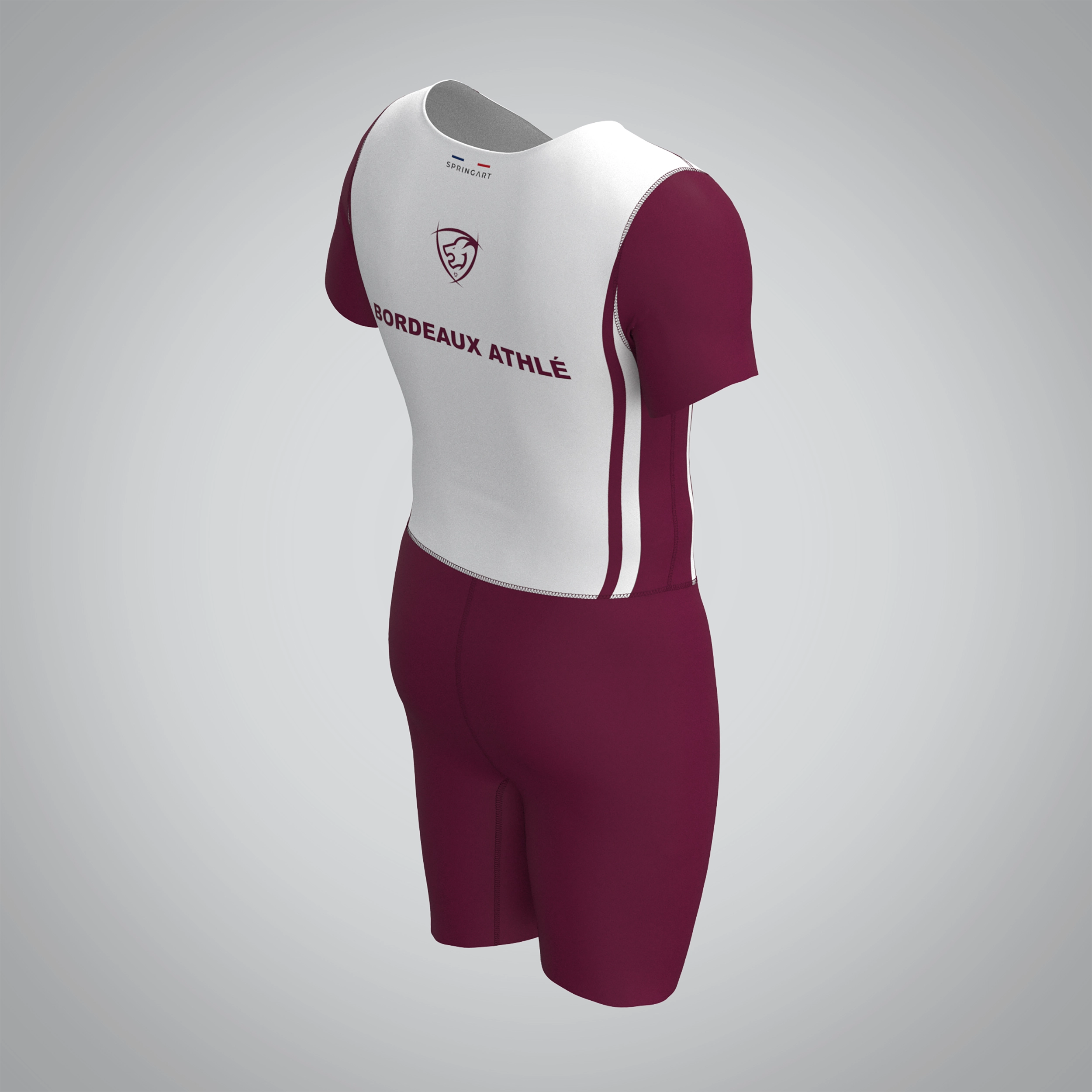 Combinaison Homme Manches Courtes Bordeaux Athlétisme