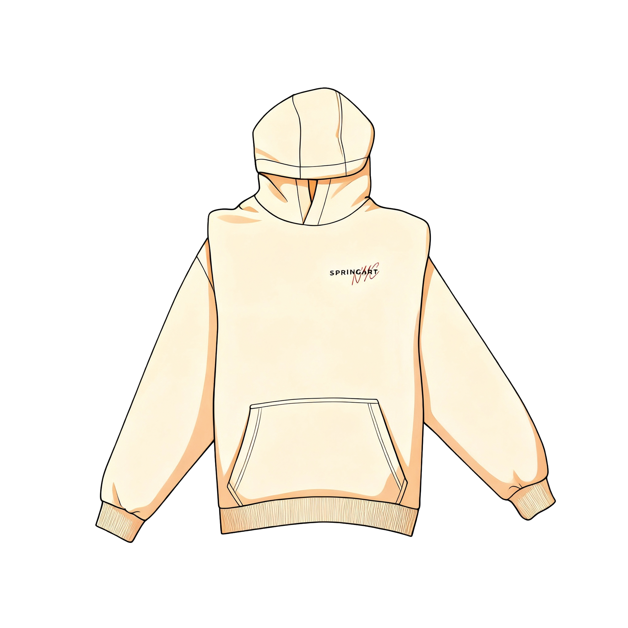 Sweat à Capuche Beige NYC